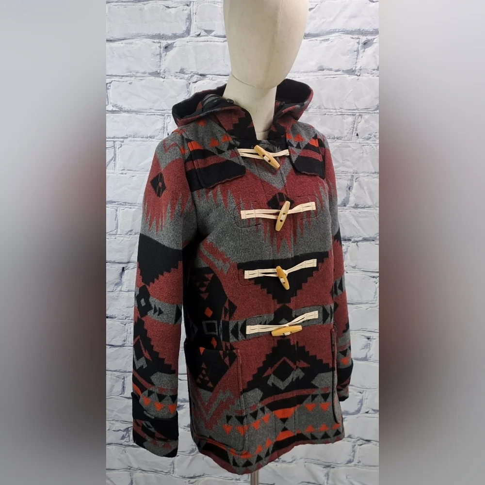 NEW Gap Women's Short Duffle Coat Toggle Southwestern Native Wool Small - Picture 5 of 13